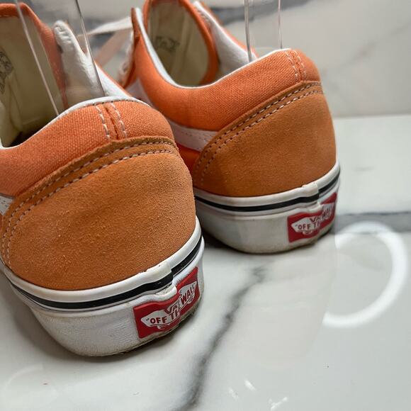 Vans Orange Low Top Suede Leather Skateboard Sneakers Men Sz 5.5 Women Sz 7 - Picture 5 of 8